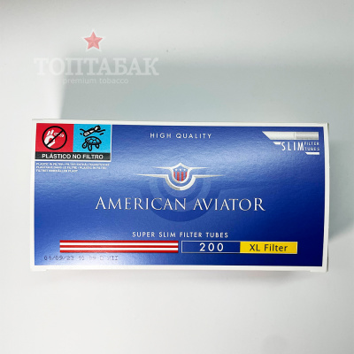 Гильзы для табака "American Aviator Super Slim XL 6/24мм" 200шт